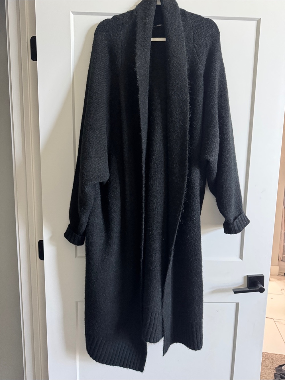 a new day Black Open-Front Long Cardigan Coat
